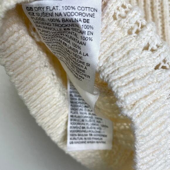 Stockholm Atelier & Other Stories Knit Top Womens XS Cream Pullover Short Sleeve - Picture 11 of 11